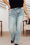 Judy Blue Miranda High Rise Plaid Cuff Vintage Straight Jeans