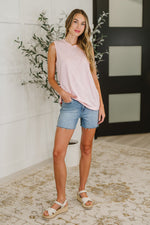 New Normal Pleat Detail Sleeveless Top in Pink