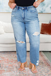 Judy Blue Nora High Rise Rigid Magic Destroy Slim Straight Jeans