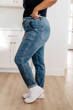 Judy Blue Payton Pull On Denim Joggers in Medium Wash