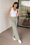 Judy Blue Phoebe High Rise Front Seam Straight Jeans in Sage