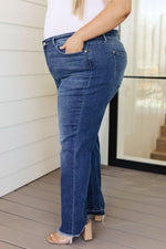 Judy Blue Ruth High Rise Release Hem Straight Jeans