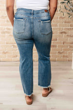 Judy Blue Sammy High Waist Distressed Crop Straight Leg Jeans