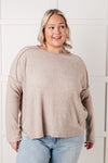 Simply Basic Ribbed Hacci Sweater in Light Mocha