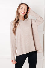 Simply Basic Ribbed Hacci Sweater in Light Mocha