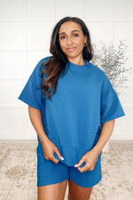 Slow Sunday Ribbed Knit Set in Classic Blue
