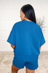 Slow Sunday Ribbed Knit Set in Classic Blue