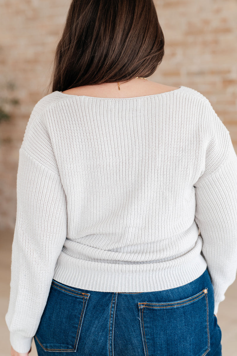 Told You So Ribbed Knit V Neck Sweater