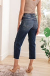 Judy Blue Whitney High Rise Distressed Wide Leg Crop Jeans