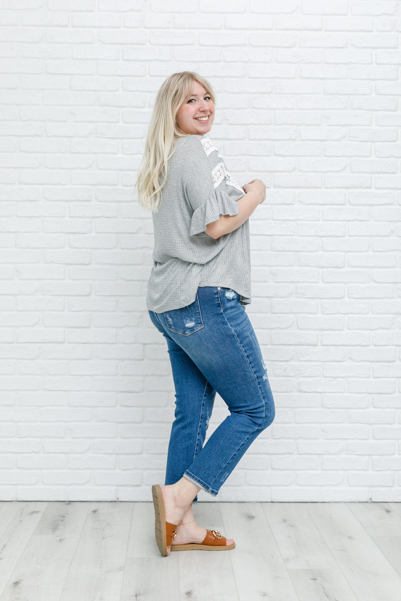 Break Away Top In Gray