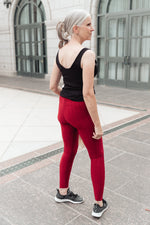 Let's Go Textured Leggings in Burgundy