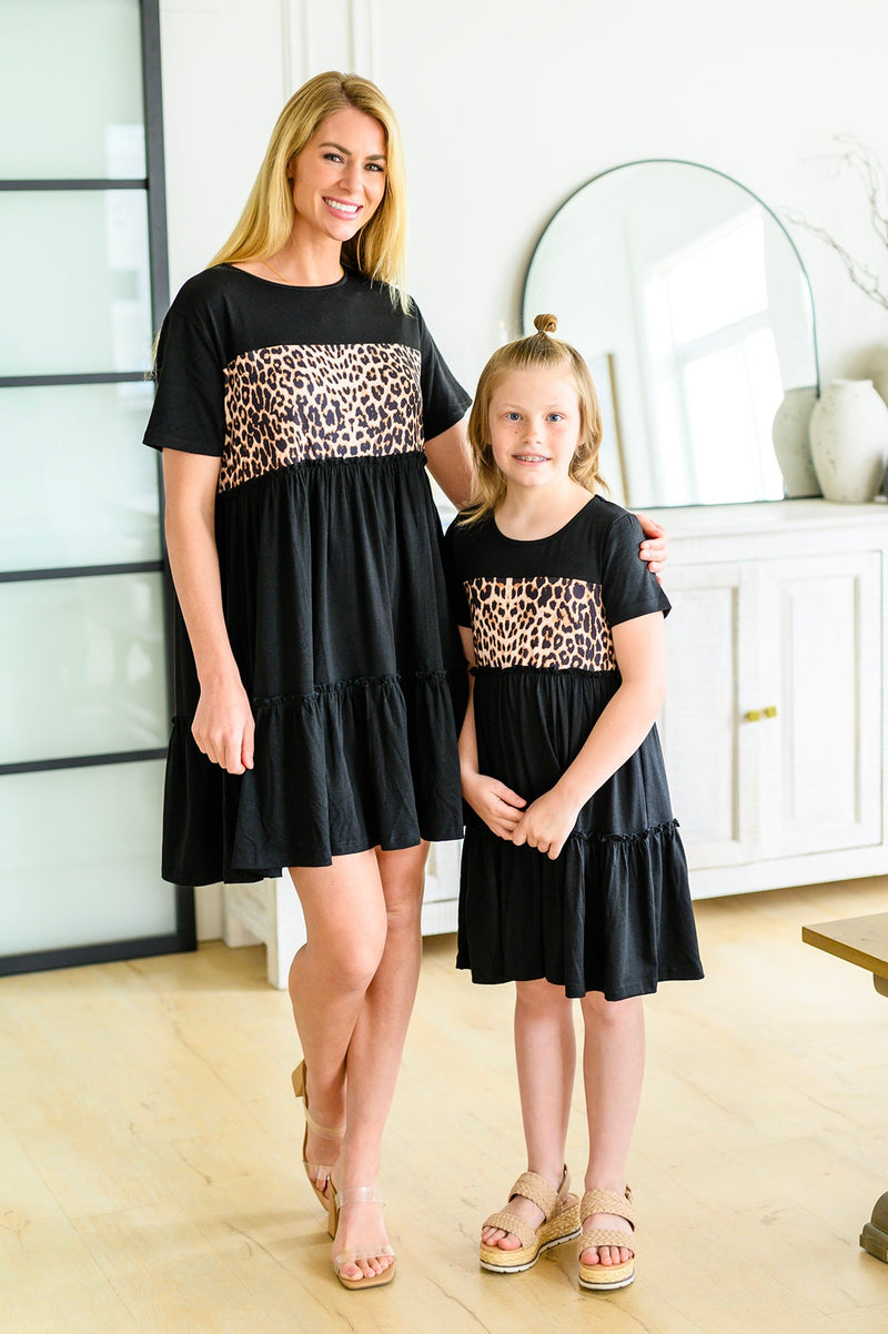 PREORDER: Matching Kid's Tiered Leopard Dress in Three Colors