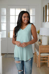 Trust Me V-Neck Tank in Dusty Green