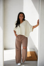 Weekend Hero Wide Leg Sweats in Mocha