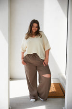 Weekend Hero Wide Leg Sweats in Mocha