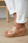 Walk Away Wedge Sandal in Rose Gold