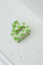 Checkered Claw Clip in Green