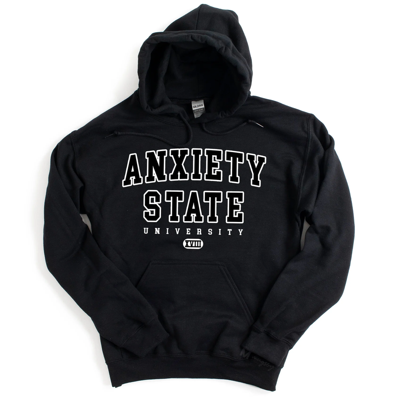 PREORDER: Anxiety State University Hoodie in Black