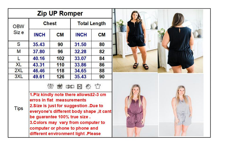 PREORDER: Zip Romper in Three Colors