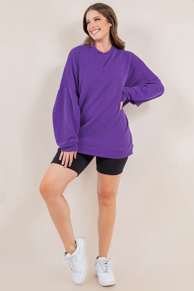 PREORDER: Ribbed Pullover in Four Colors