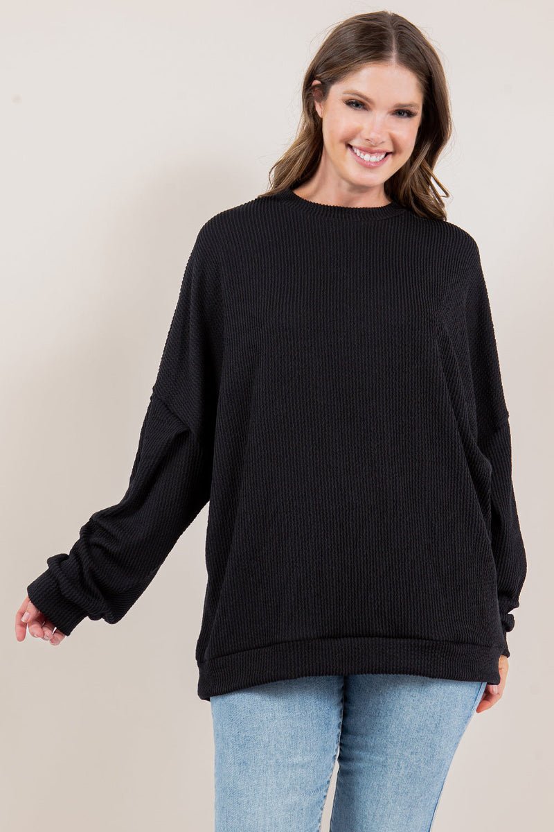 PREORDER: Ribbed Pullover in Four Colors