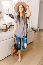 Laced Up & Sophisticated Blouse in Gray