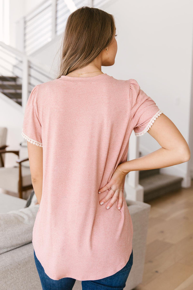 Laced Up & Sophisticated Blouse in Blush