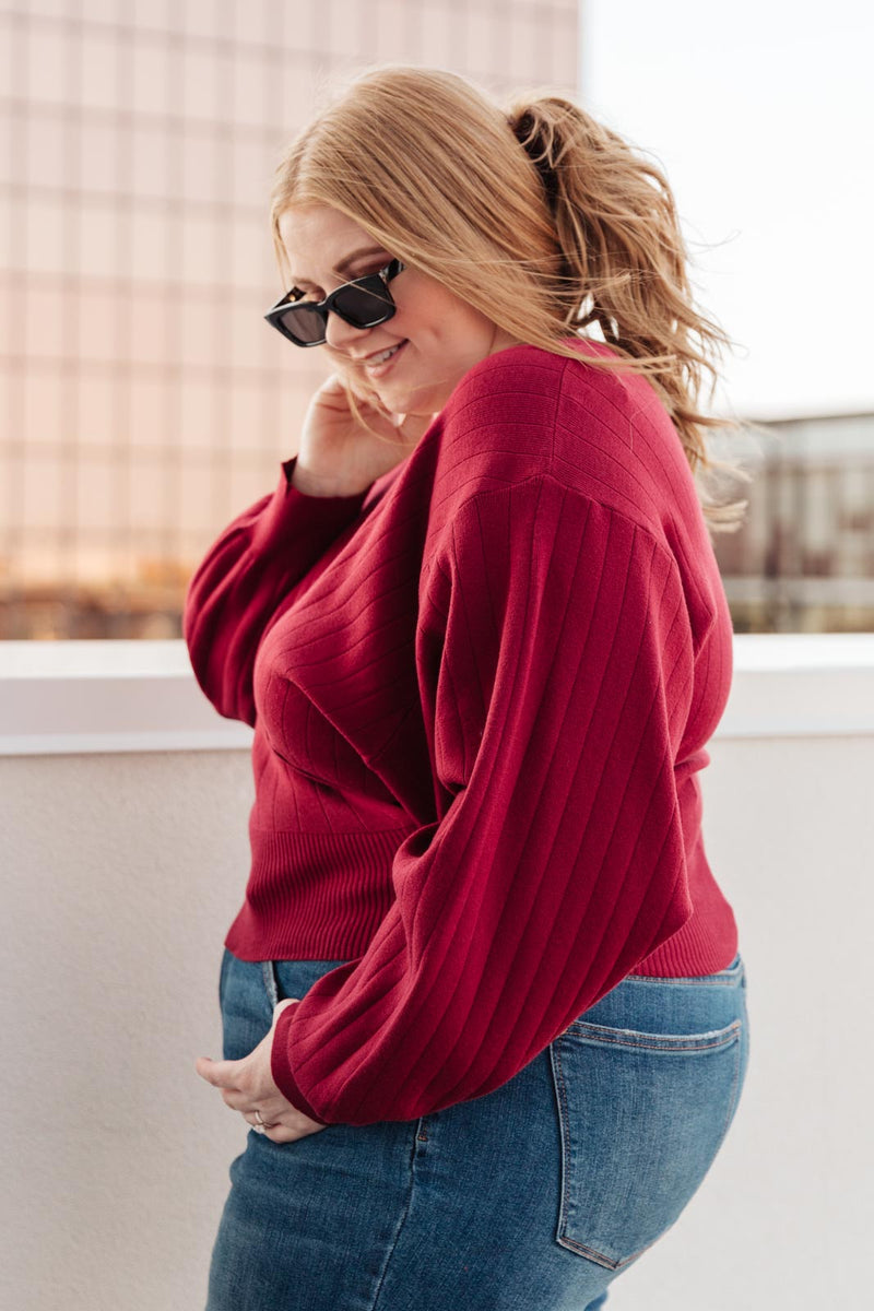 Show Stopper Sweater in Burgundy