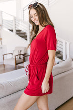 From Romp To Rest Romper In Red