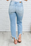 Judy Blue Mid-Rise Destroyed Hem Boyfriend Jeans