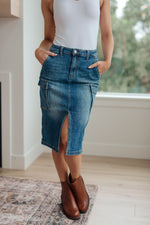 Risen Always Be There Cargo Denim Skirt