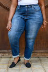 Judy Blue Amber Cuffed Slim Fit Dark Wash Jeans