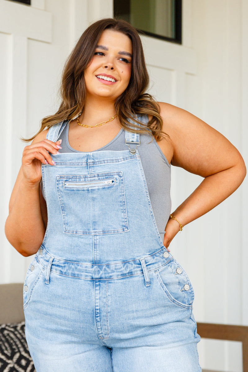 Judy Blue Annabelle Distressed Straight Leg Overalls