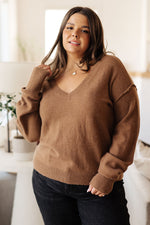 Back to Life V-Neck Sweater in Mocha