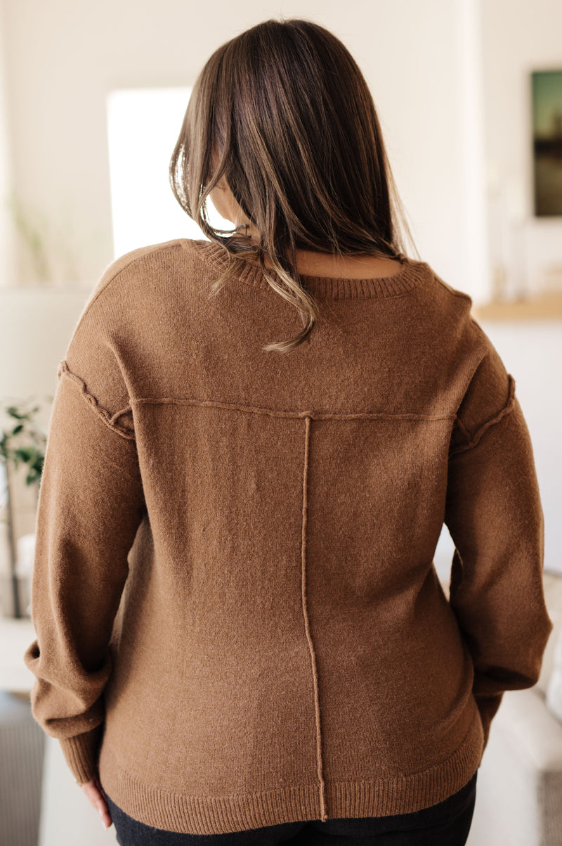 Back to Life V-Neck Sweater in Mocha