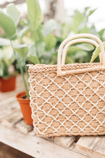 Diamond Weave Straw Bag