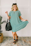 Best Of The Basic Tee Shirt Dress in Mint