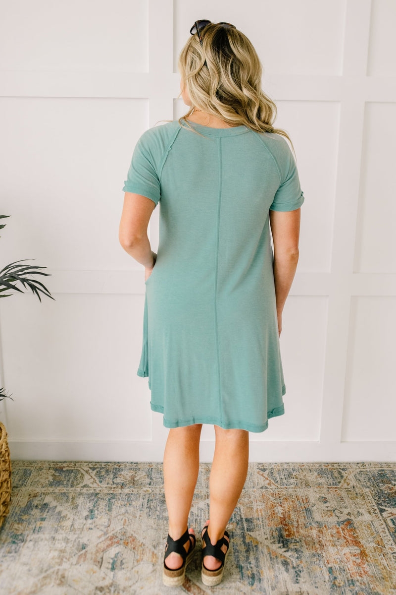 Best Of The Basic Tee Shirt Dress in Mint