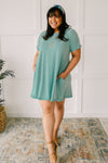 Best Of The Basic Tee Shirt Dress in Mint