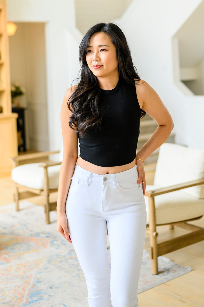 Best Friends Cropped Tank in Black