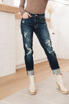 Judy Blue Bleach Splash Boyfriend Jeans