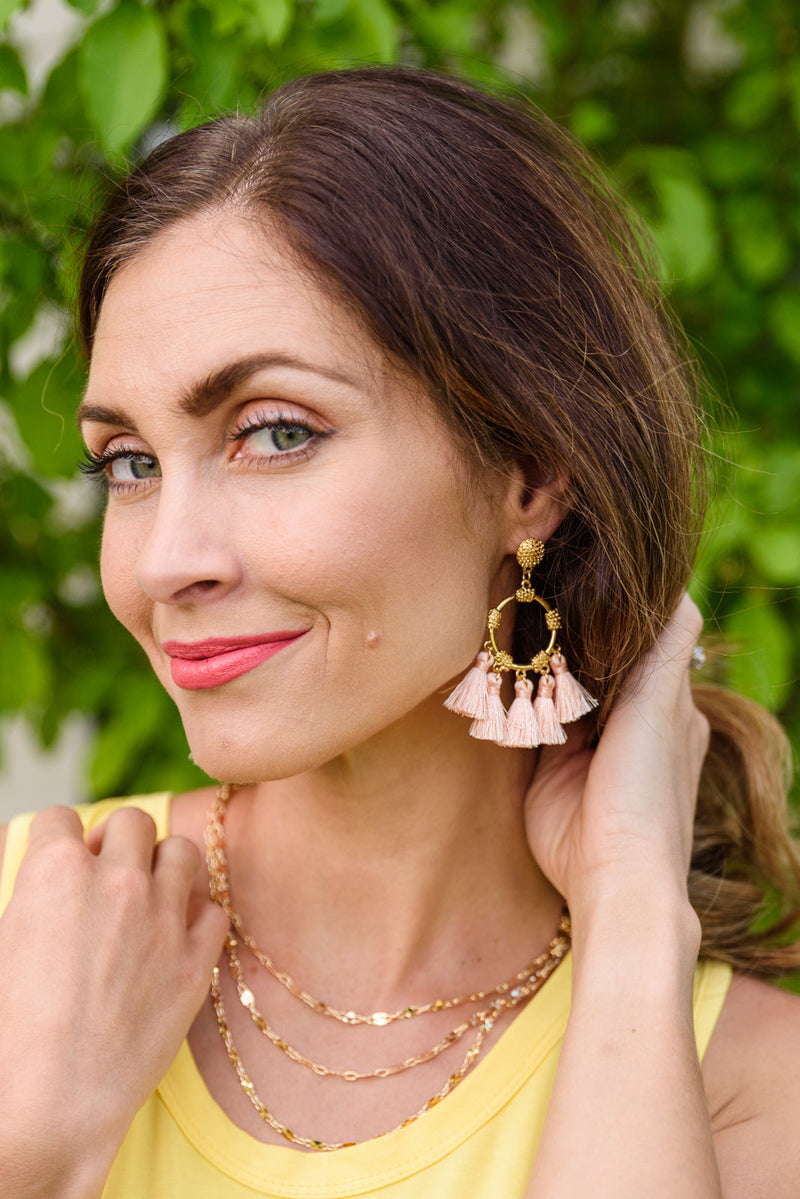 Borrowed Moment Earrings In Peach