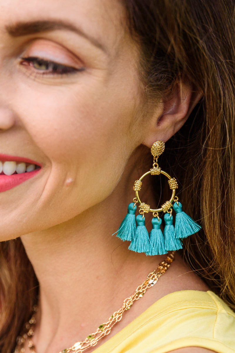 Borrowed Moment Earrings In Teal