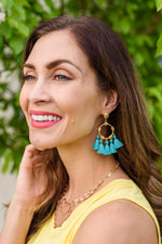 Borrowed Moment Earrings In Teal