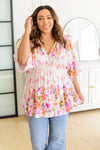 Bouquet a Day Floral Peplum Top