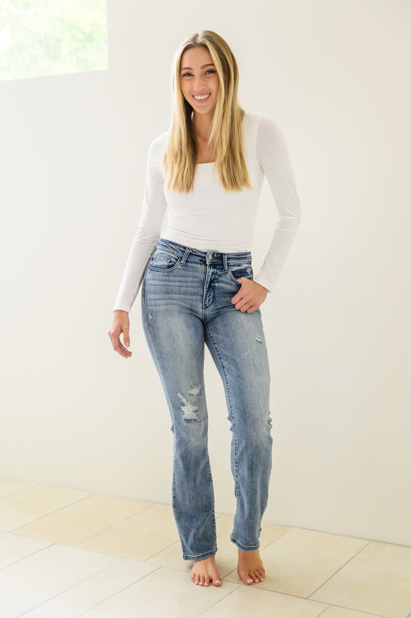 Judy Blue Brecken Hi-Waist Minimal Destroy Bootcut Jeans