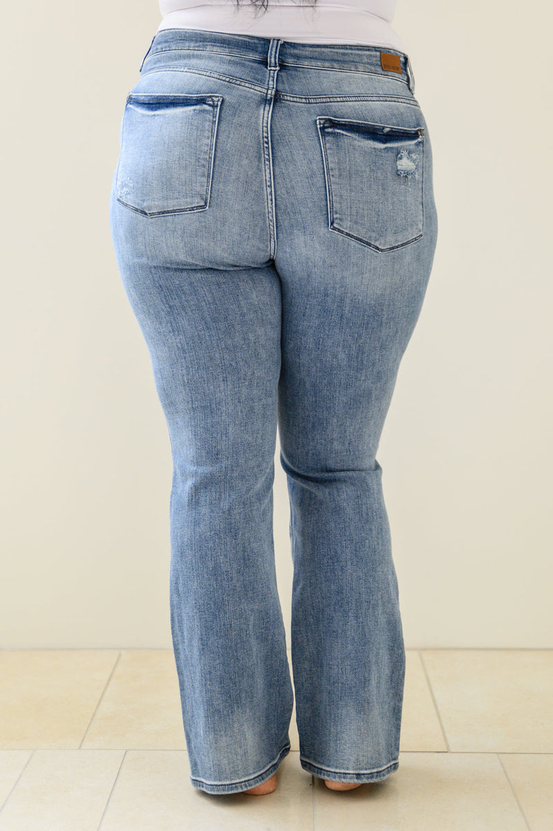 Judy Blue Brecken Hi-Waist Minimal Destroy Bootcut Jeans