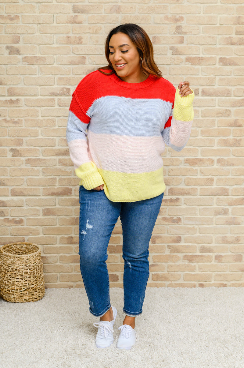 Bright Striped Knit Sweater