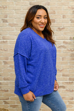 Brushed Soft Sweater In Blue