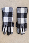 Buffalo Plaid Tech Touch Gloves In Black